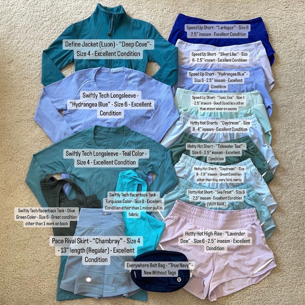 Lululemon Hotty Hot Speed Up Swiftly Tech Define Jacket Pace Rival Skirt